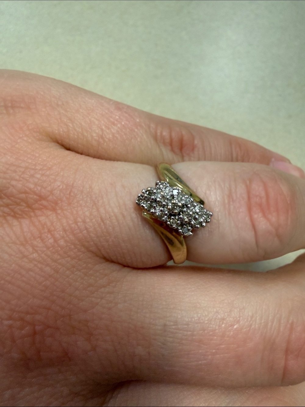 14k Gold Diamond Cluster Ring